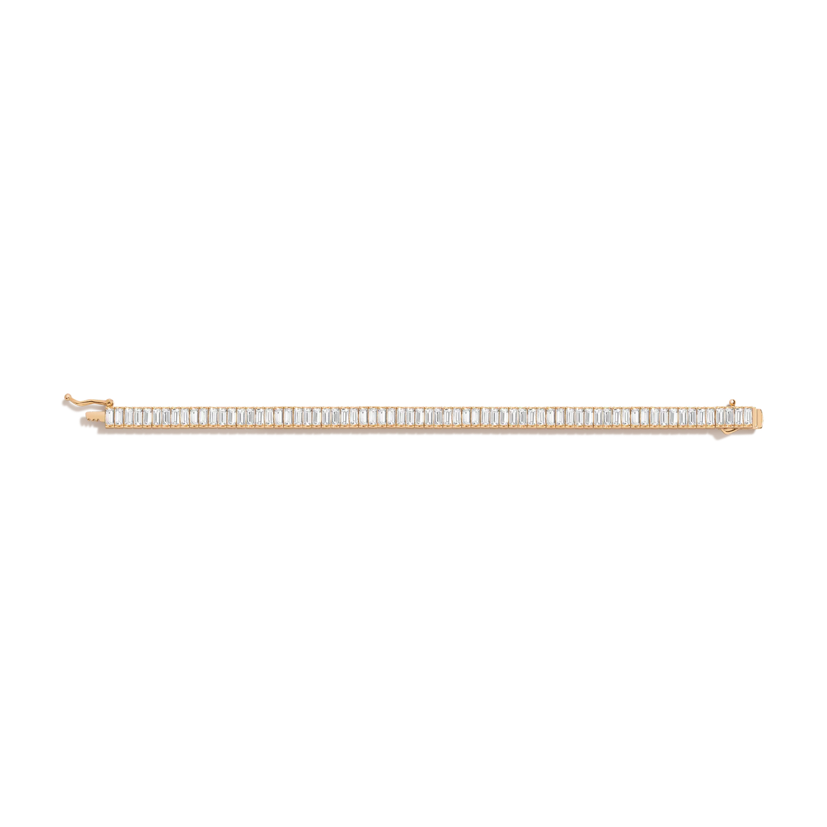 Lab Grown White Sapphire Baguette Tennis Bracelet