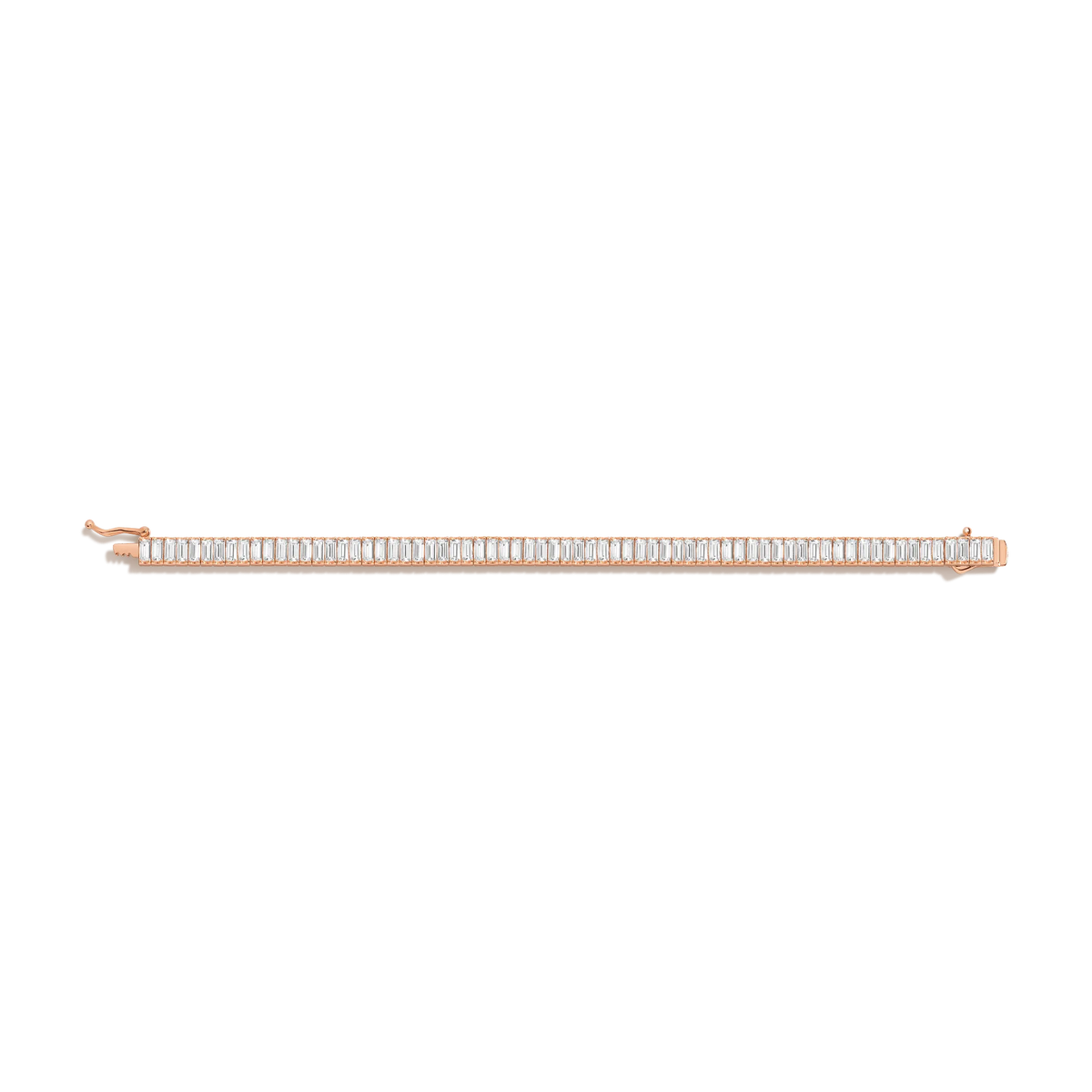 Lab Grown White Sapphire Baguette Tennis Bracelet