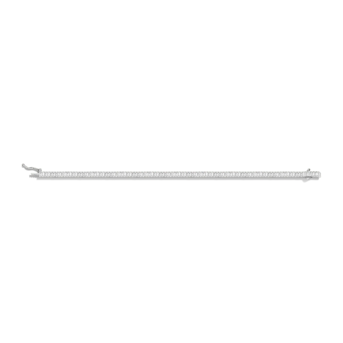 Lab Grown White Sapphire Baguette Tennis Bracelet