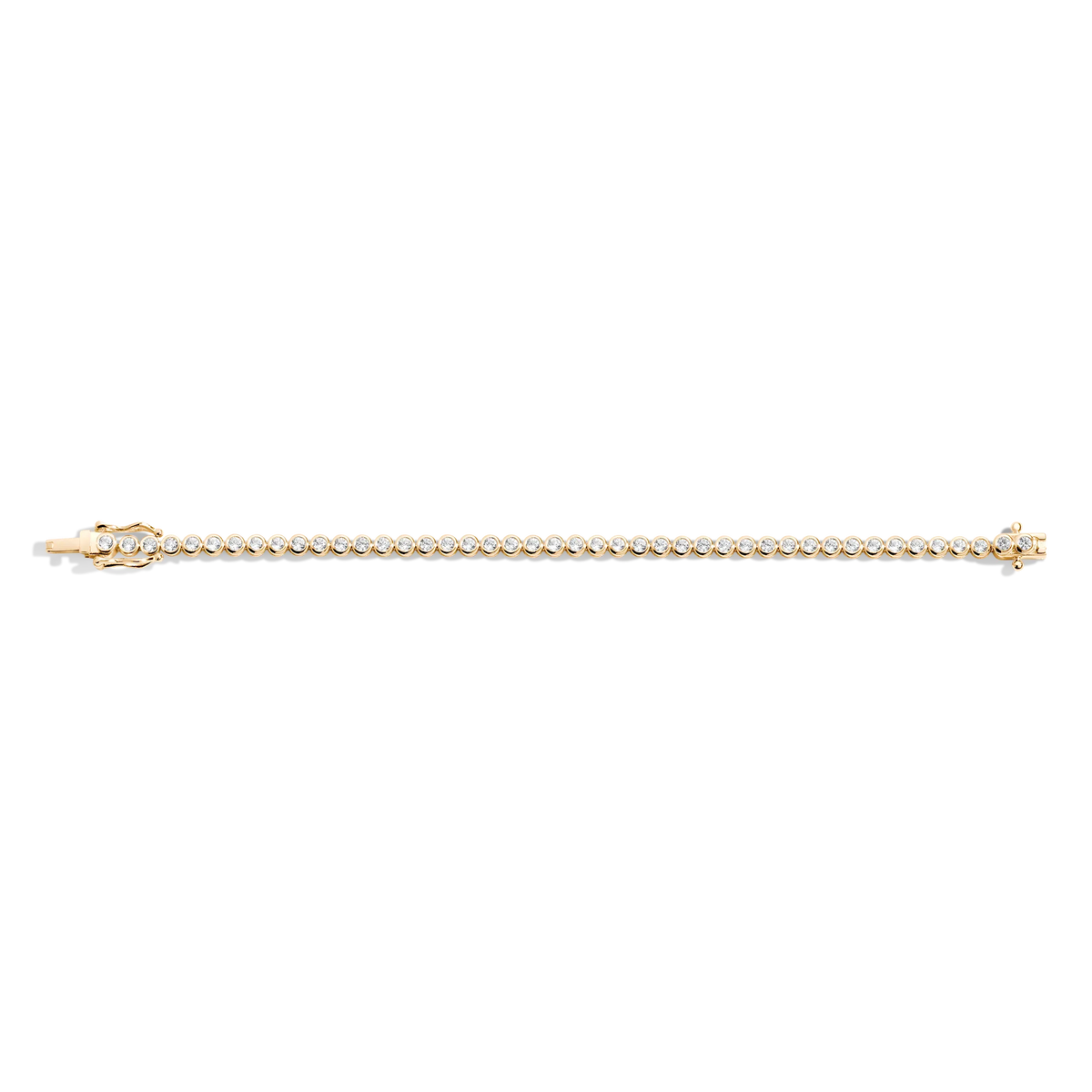 Lab Grown White Sapphire Bezel Tennis Bracelet