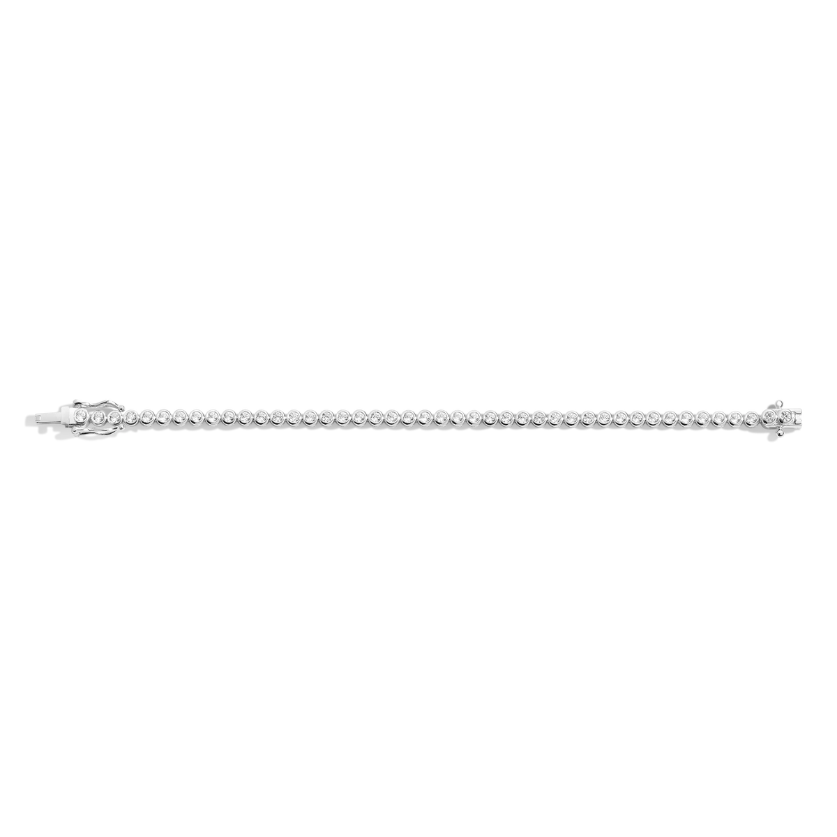 Lab Grown White Sapphire Bezel Tennis Bracelet