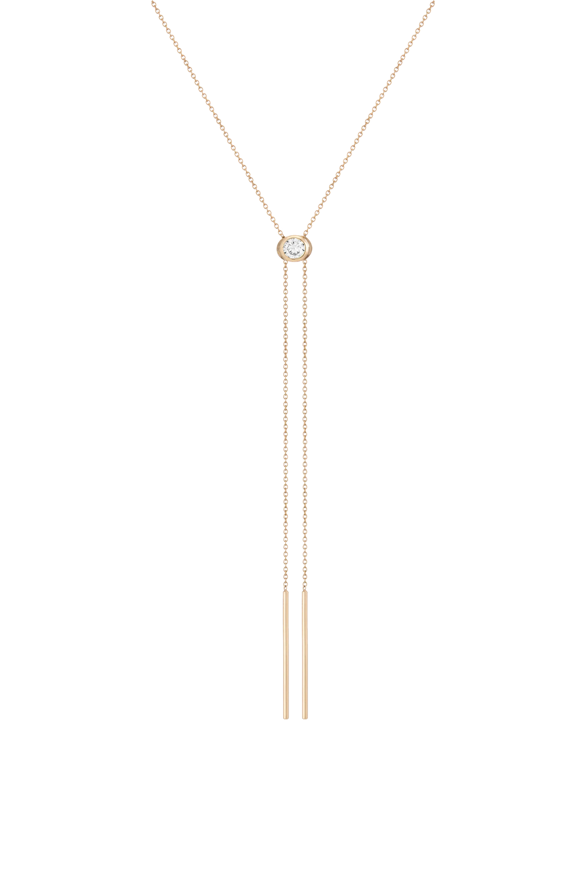 Lab Grown White Sapphire Bolo Necklace