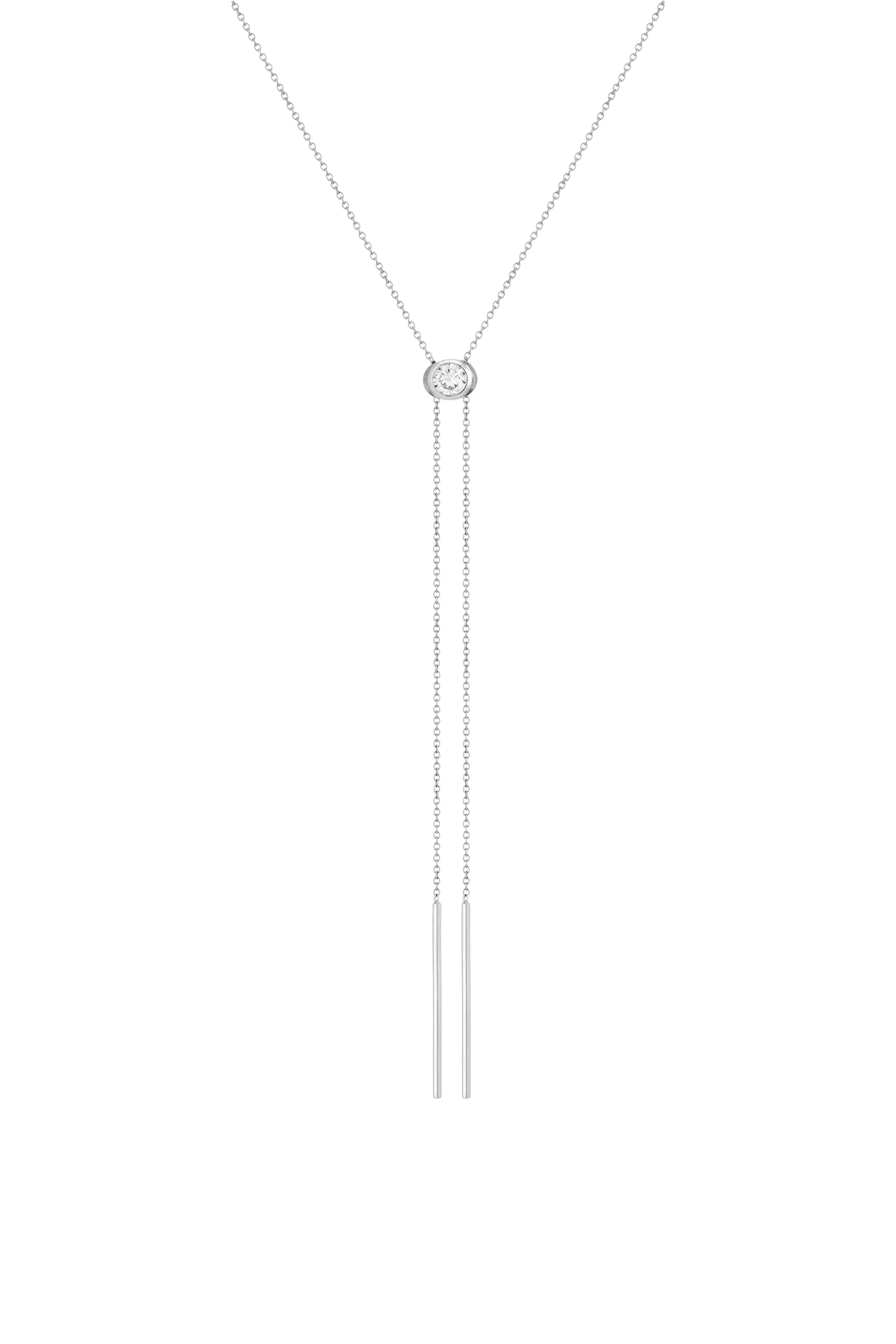 Lab Grown White Sapphire Bolo Necklace