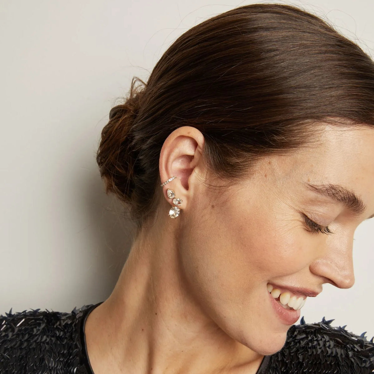 Lab Grown White Sapphire Ear Cuff