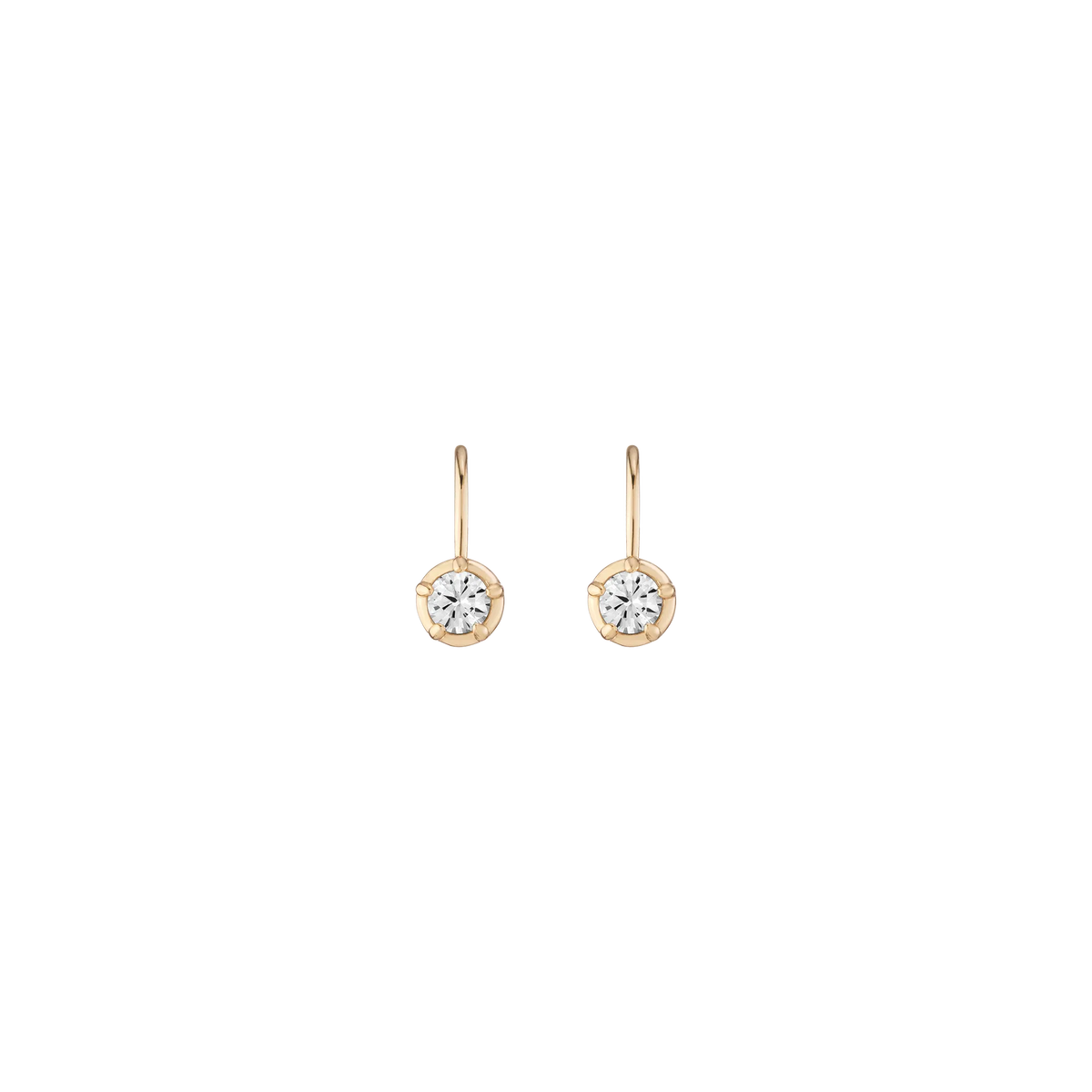 Lab Grown White Sapphire Georgian Drop Earrings