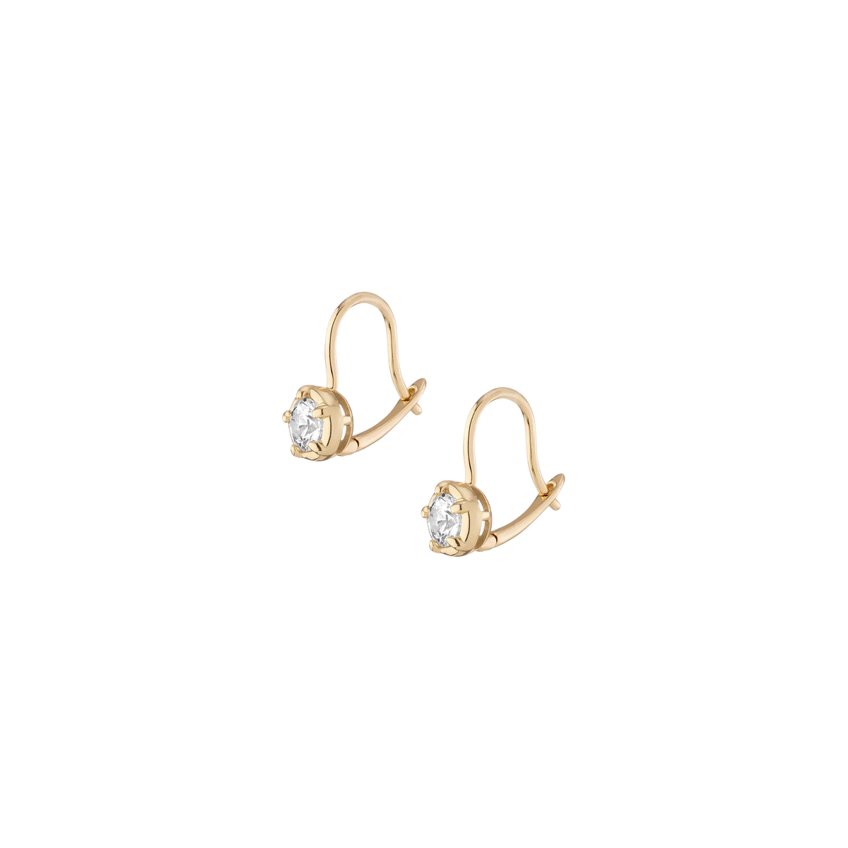 Lab Grown White Sapphire Georgian Drop Earrings