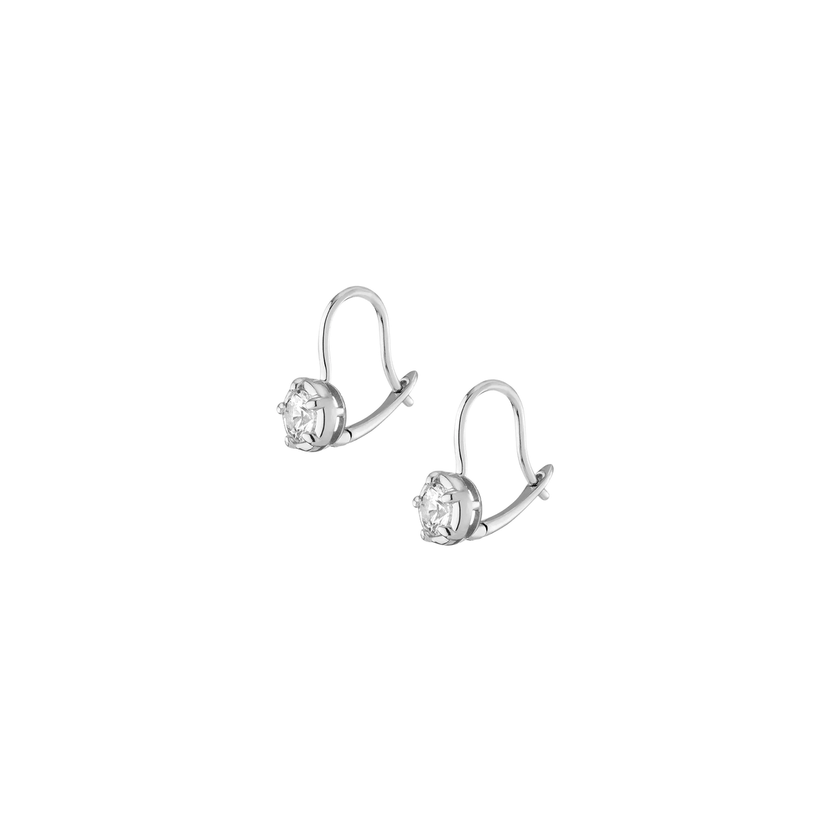 Lab Grown White Sapphire Georgian Drop Earrings
