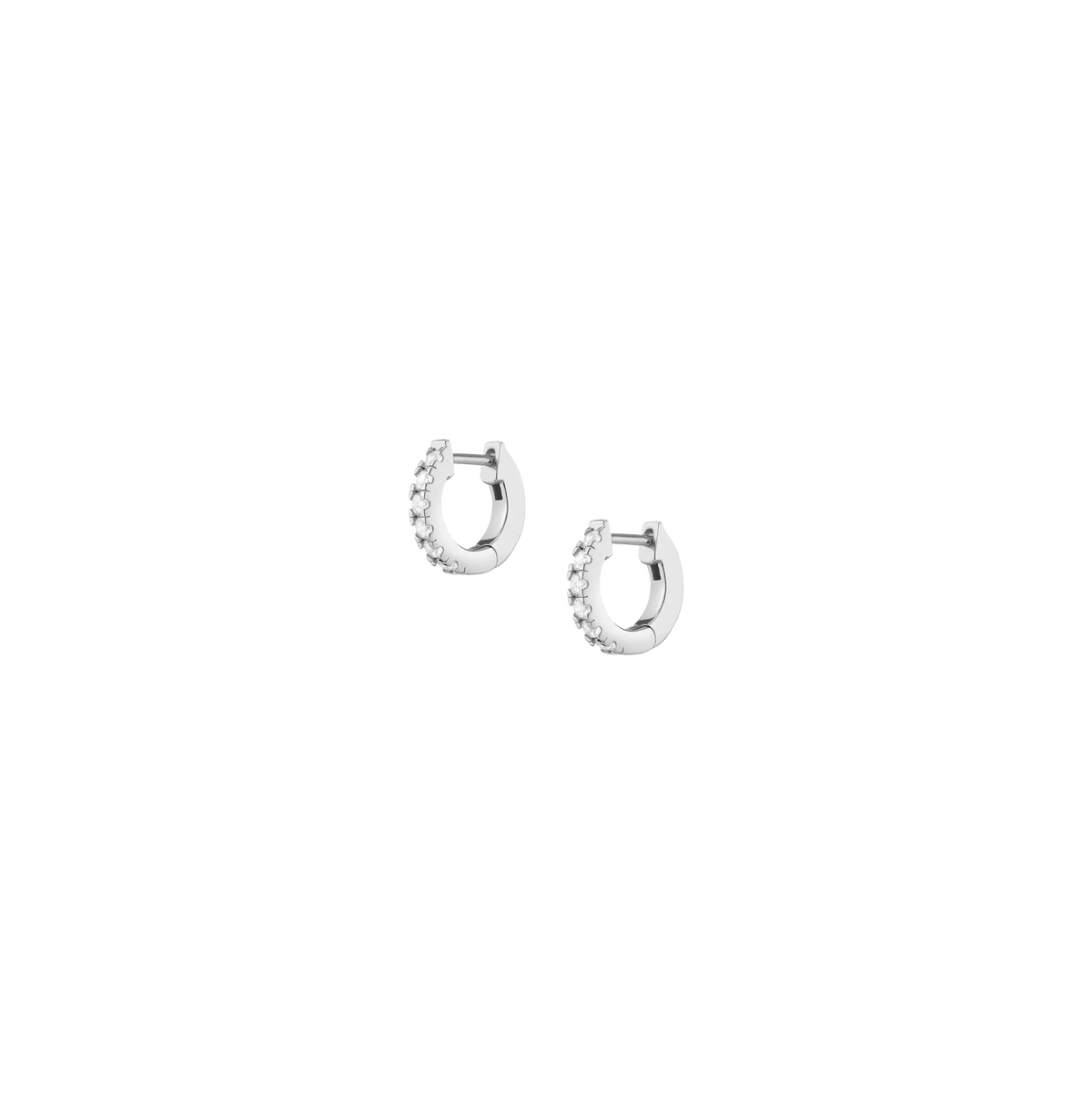 Lab Grown White Sapphire Huggie Earrings