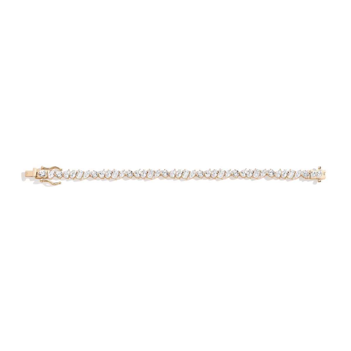 Lab Grown White Sapphire Mixed Shape Tennis Bracelet