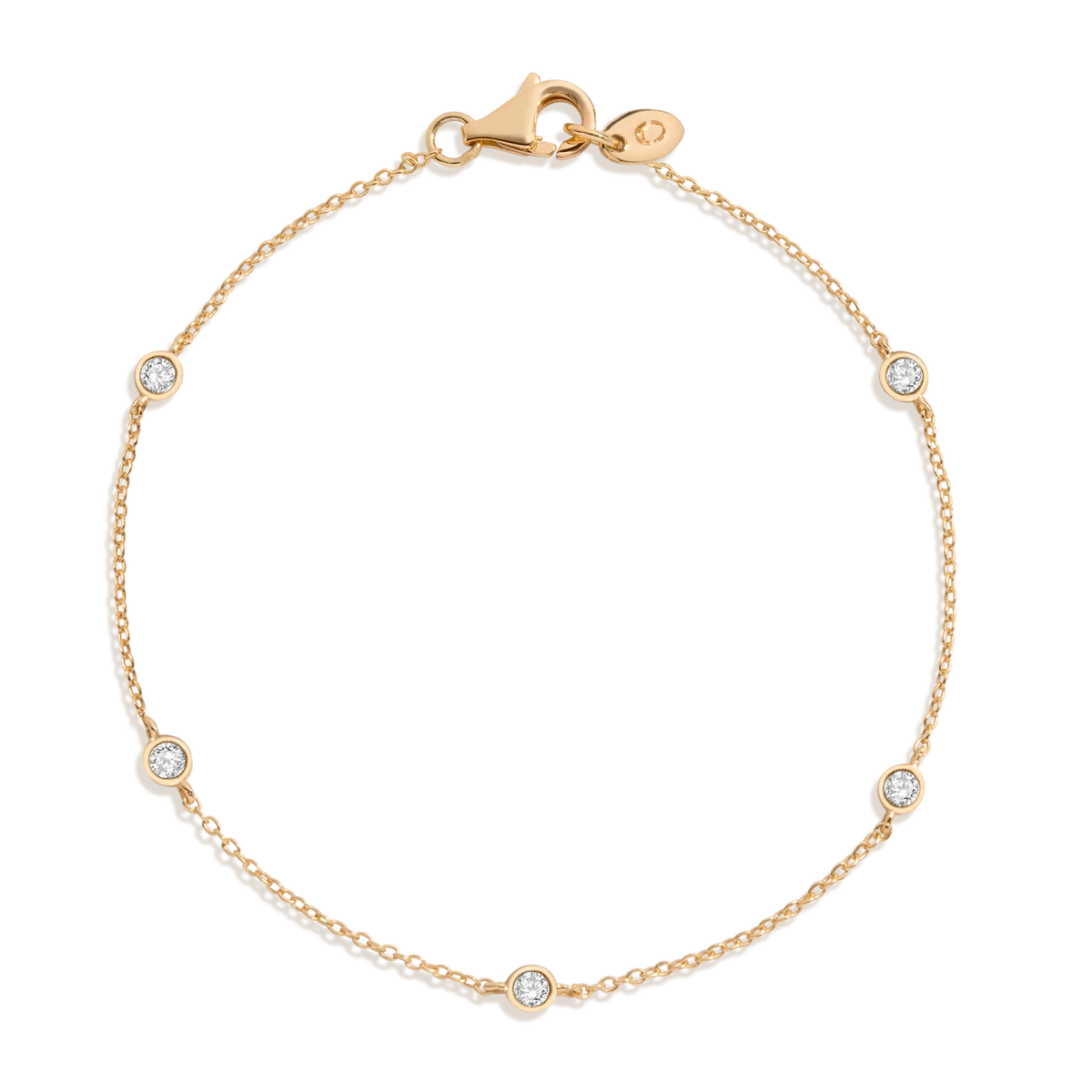 Lab Grown White Sapphire Station Bracelet