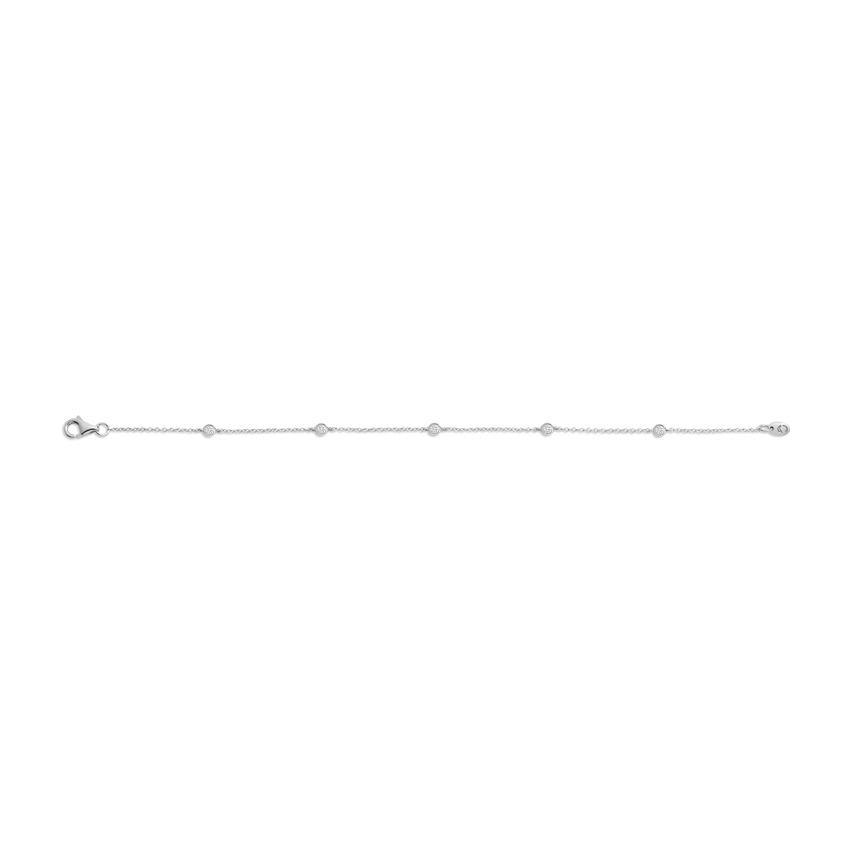 Lab Grown White Sapphire Station Bracelet