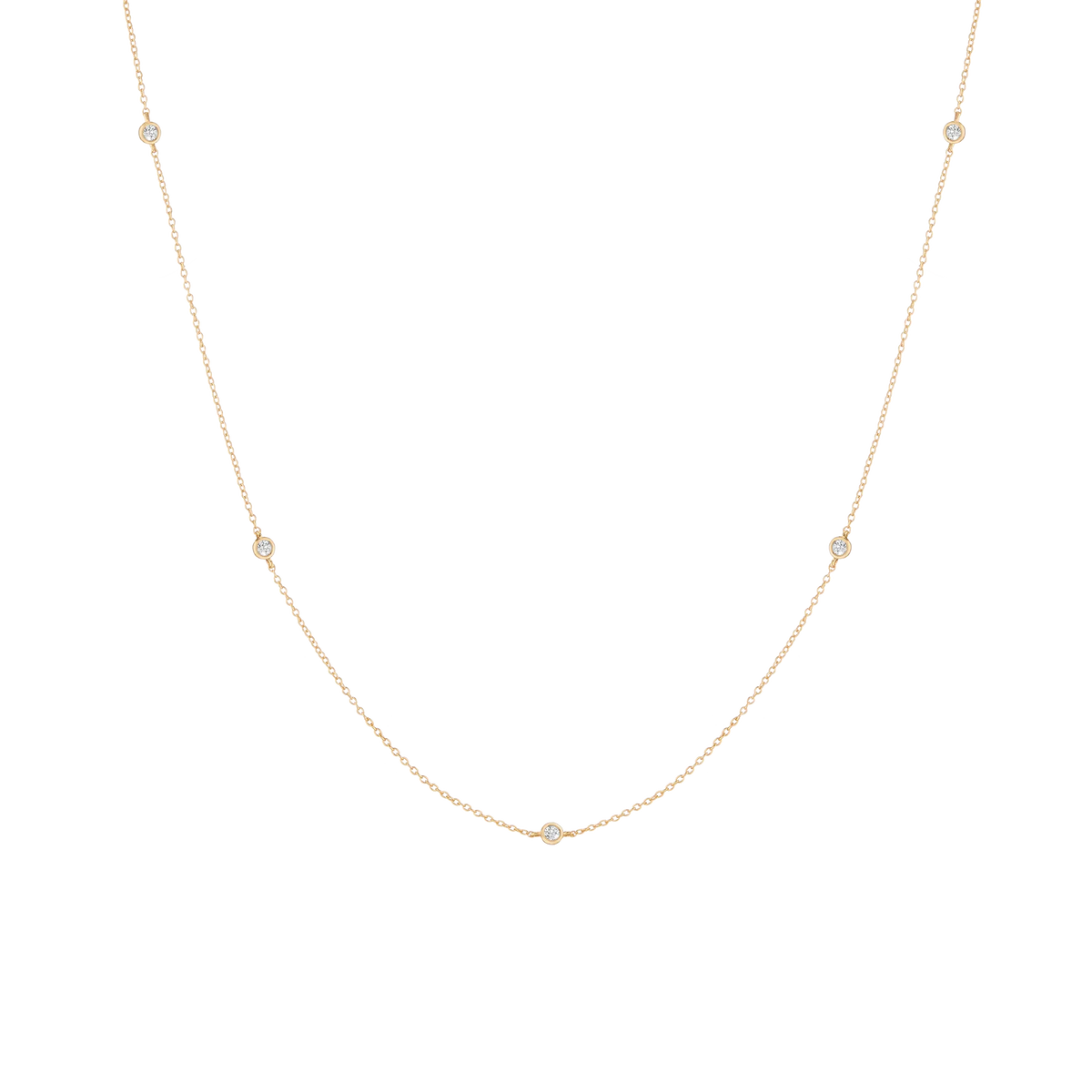 Lab Grown White Sapphire Station Necklace