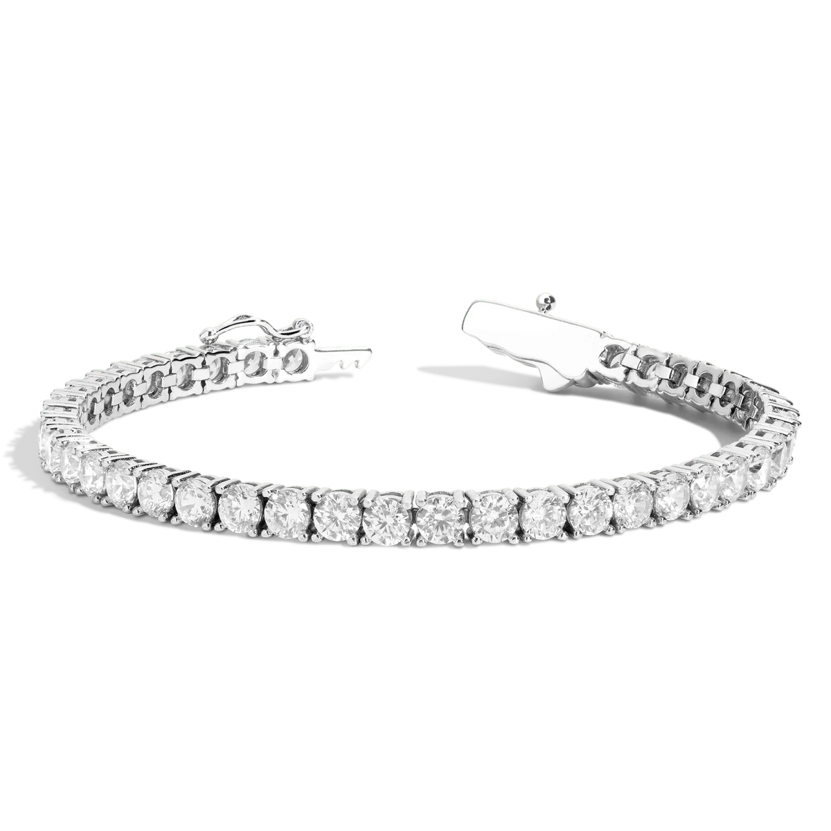 Lab Grown White Sapphire Tennis Bracelet