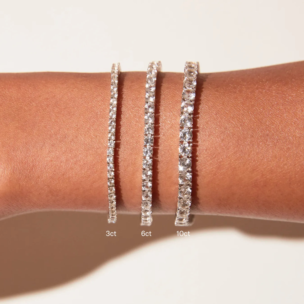 Lab Grown White Sapphire Tennis Bracelet