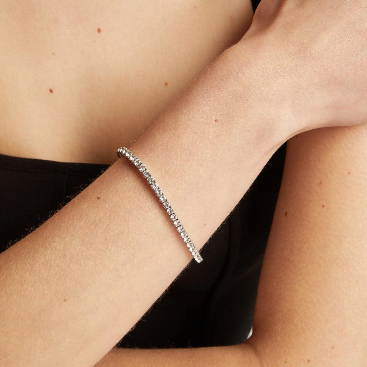 Lab Grown White Sapphire Tennis Bracelet