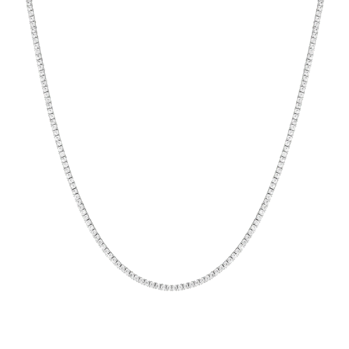 Lab Grown White Sapphire Tennis Necklace