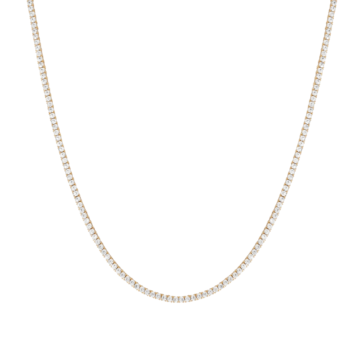 Lab Grown White Sapphire Tennis Necklace
