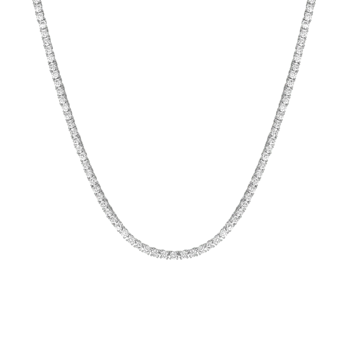 Lab Grown White Sapphire Tennis Necklace
