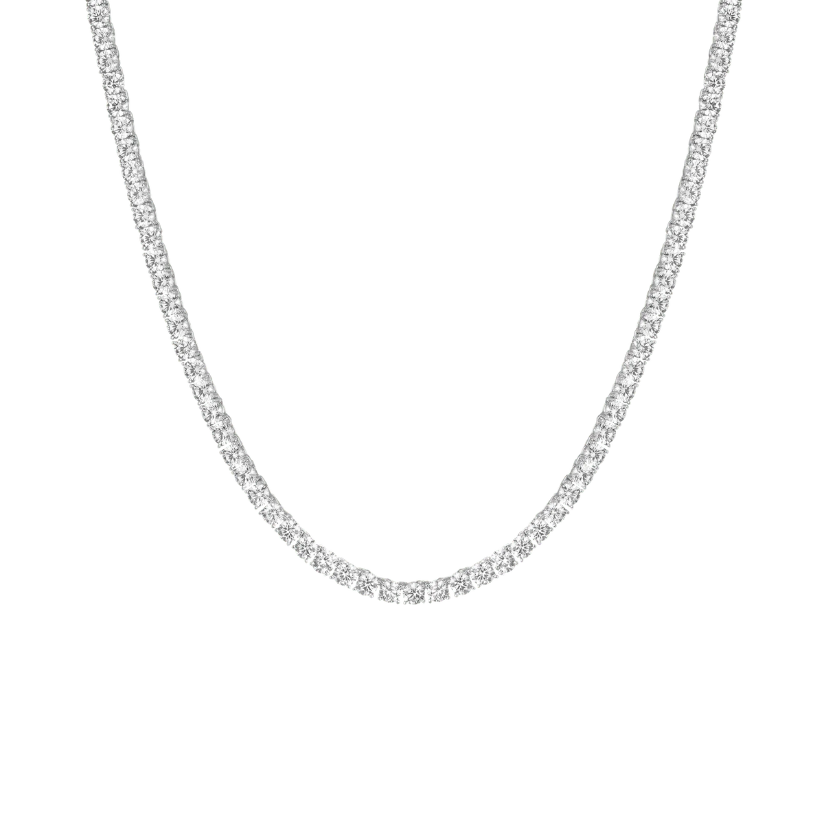 Lab Grown White Sapphire Tennis Necklace