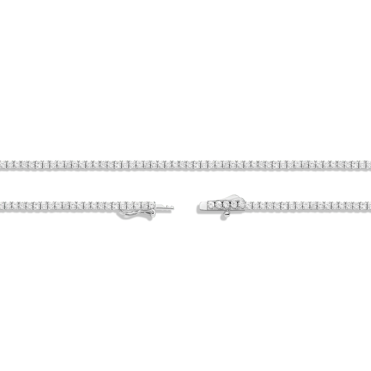 Lab Grown White Sapphire Tennis Necklace