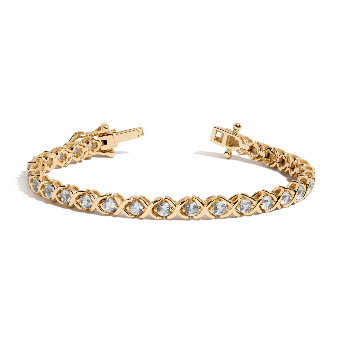 Lab Grown White Sapphire X Estate Tennis Bracelet