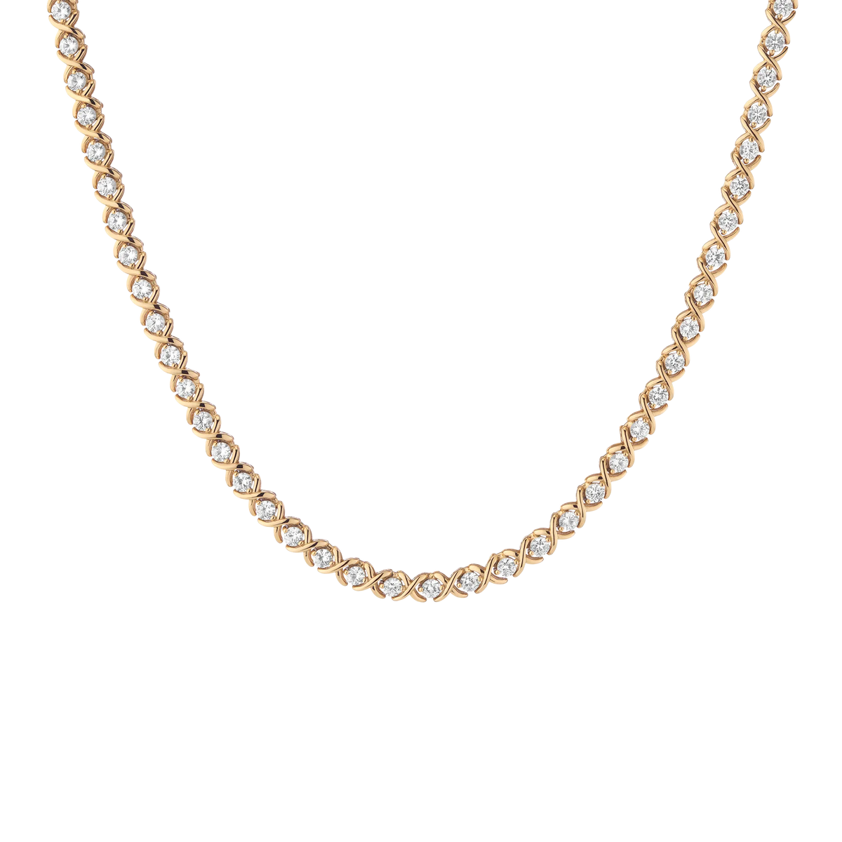 Lab Grown White Sapphire X Estate Tennis Necklace