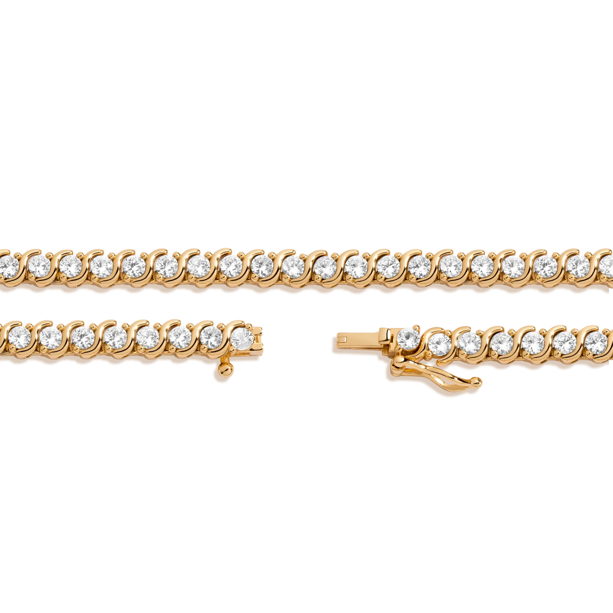Lab Grown White Sapphire X Estate Tennis Necklace