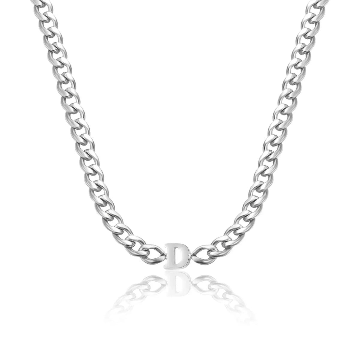 Letter Choker with XL Cuban Chain