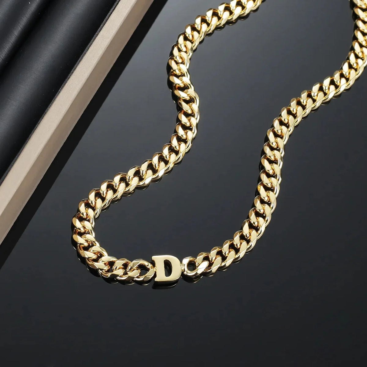 Letter Choker with XL Cuban Chain