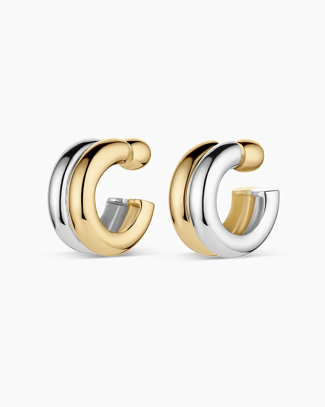 Lou Mixed Stacked Hoops in 18K Gold Plated