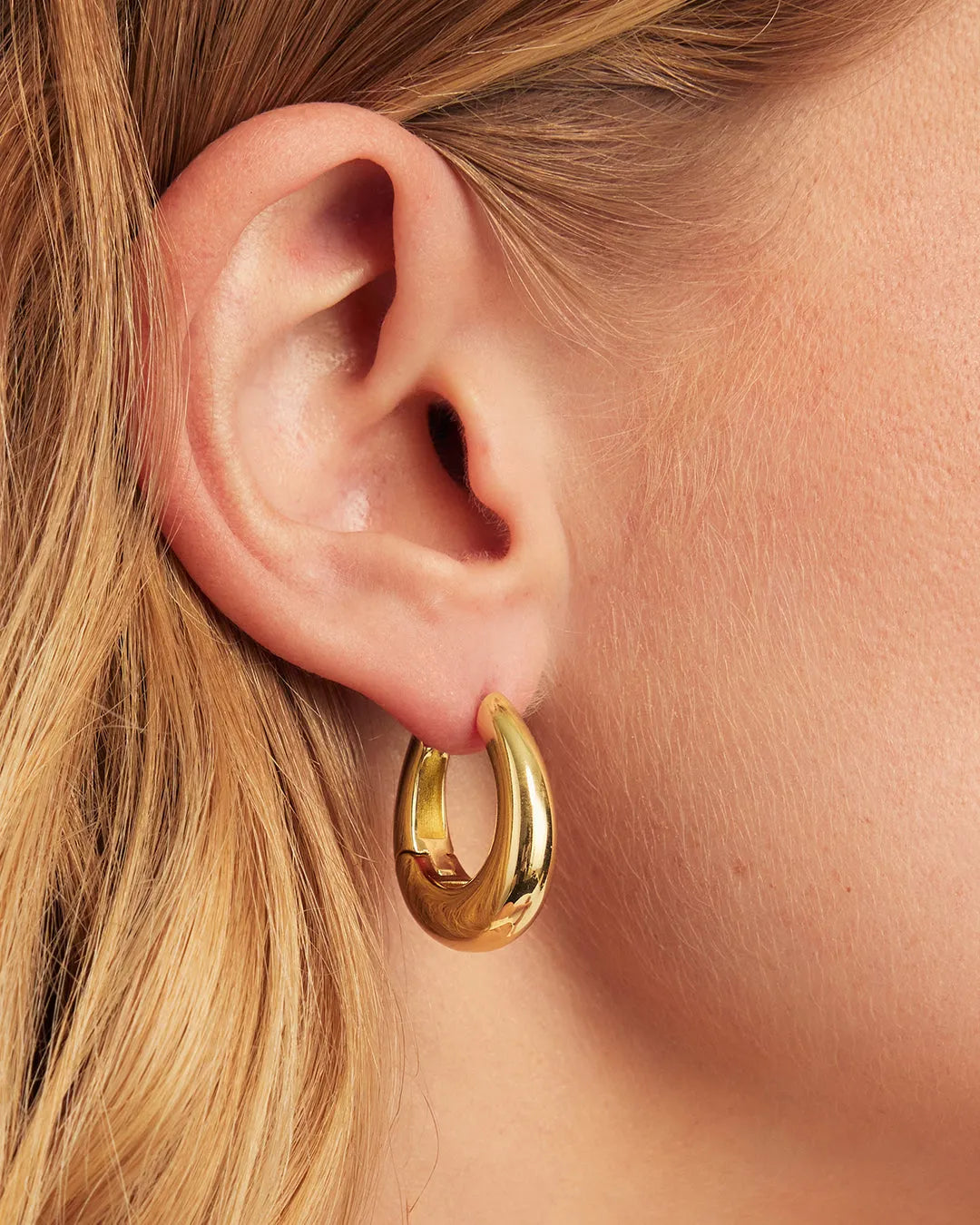 Lou Oval Hoops in 18K Gold Plated