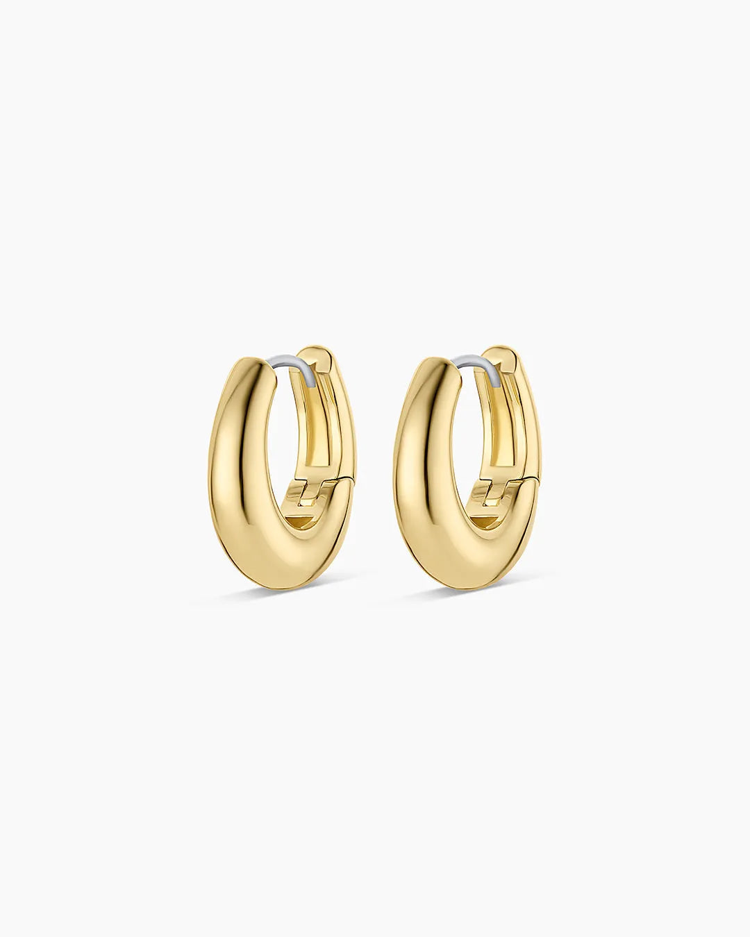 Lou Oval Huggies in 18K Gold Plated