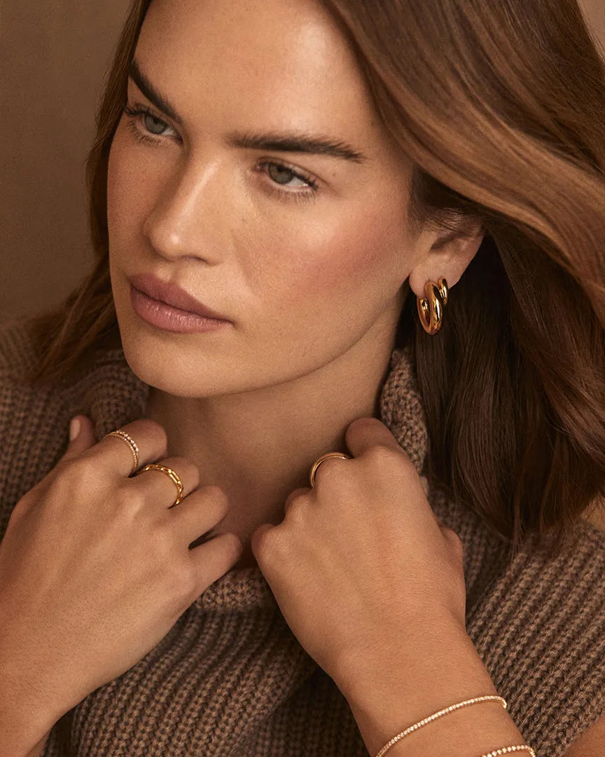 Lou Statement Small Hoops in 18K Gold Plated