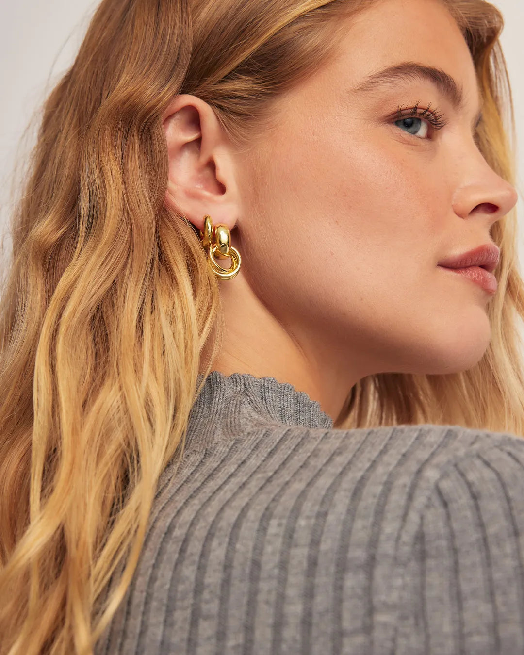 Lou Trio Earrings in 18K Gold Plated