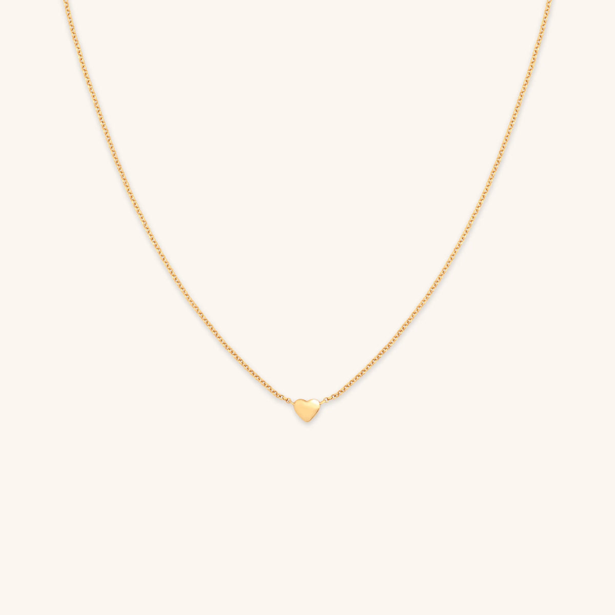 Love Heart Charm Necklace in Gold
