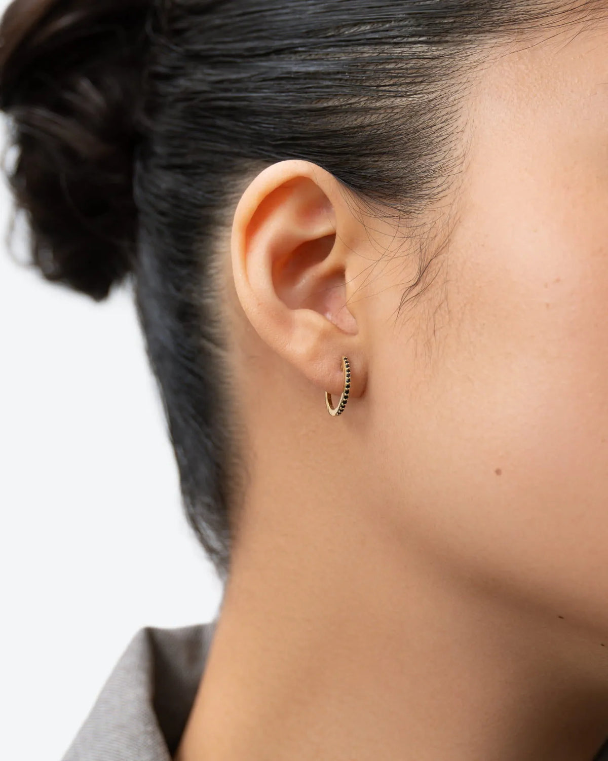 Lumière Onyx Small Hoop Earrings