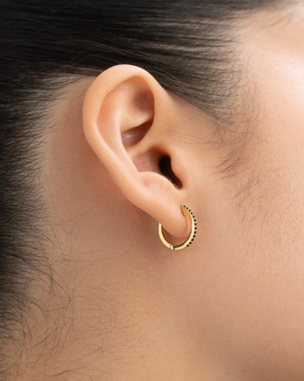 Lumière Onyx Small Hoop Earrings