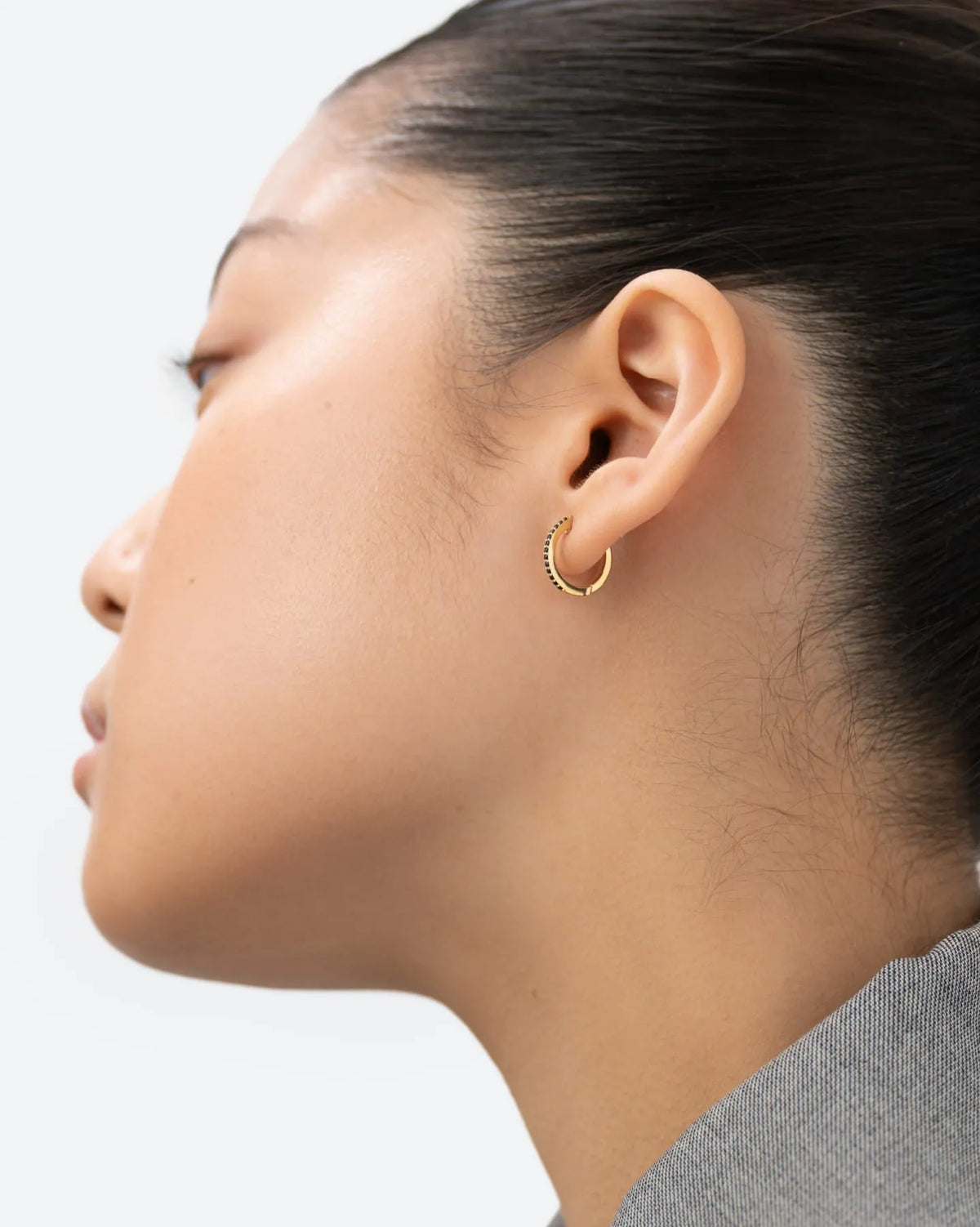 Lumière Onyx Small Hoop Earrings