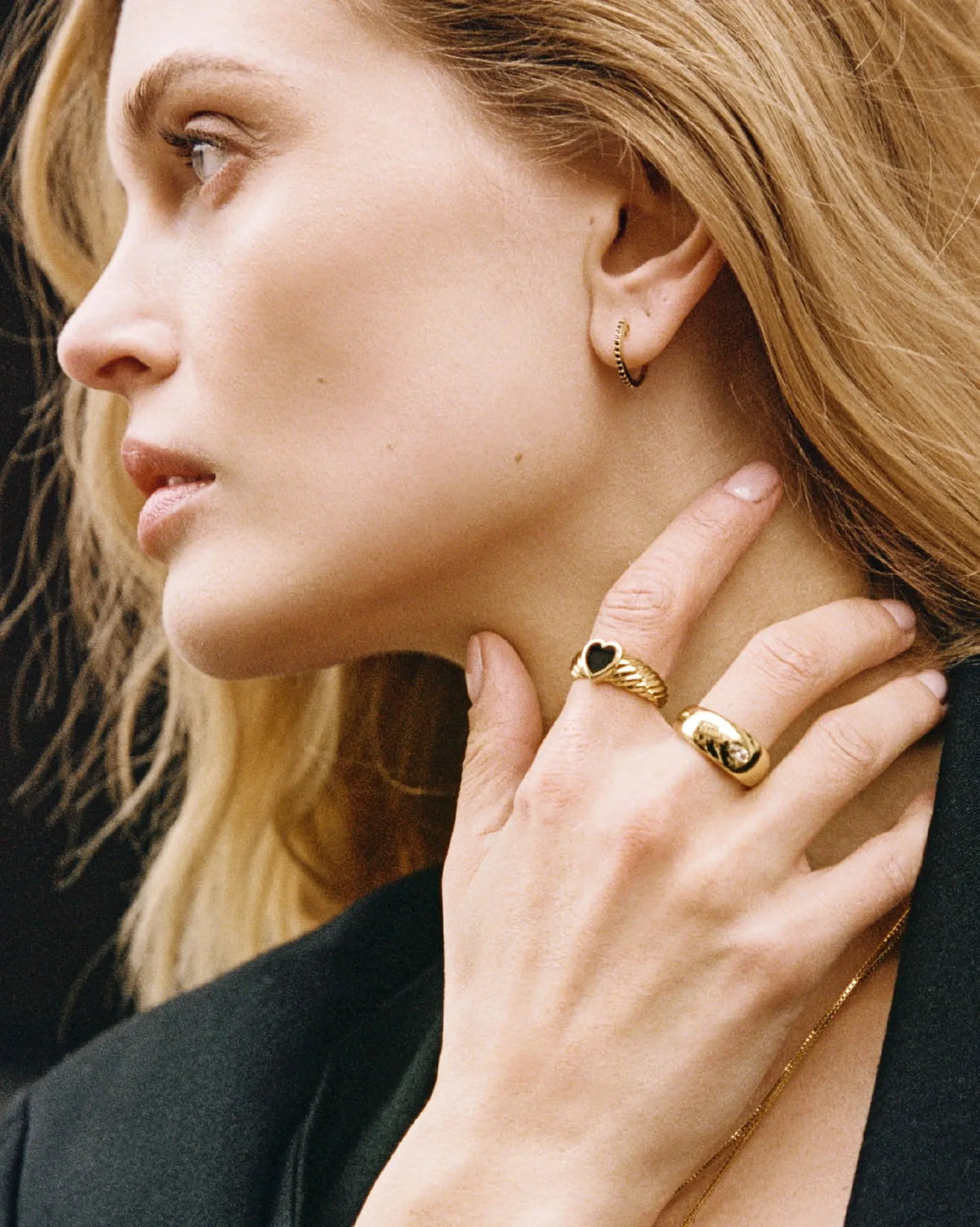 Lumière Onyx Small Hoop Earrings