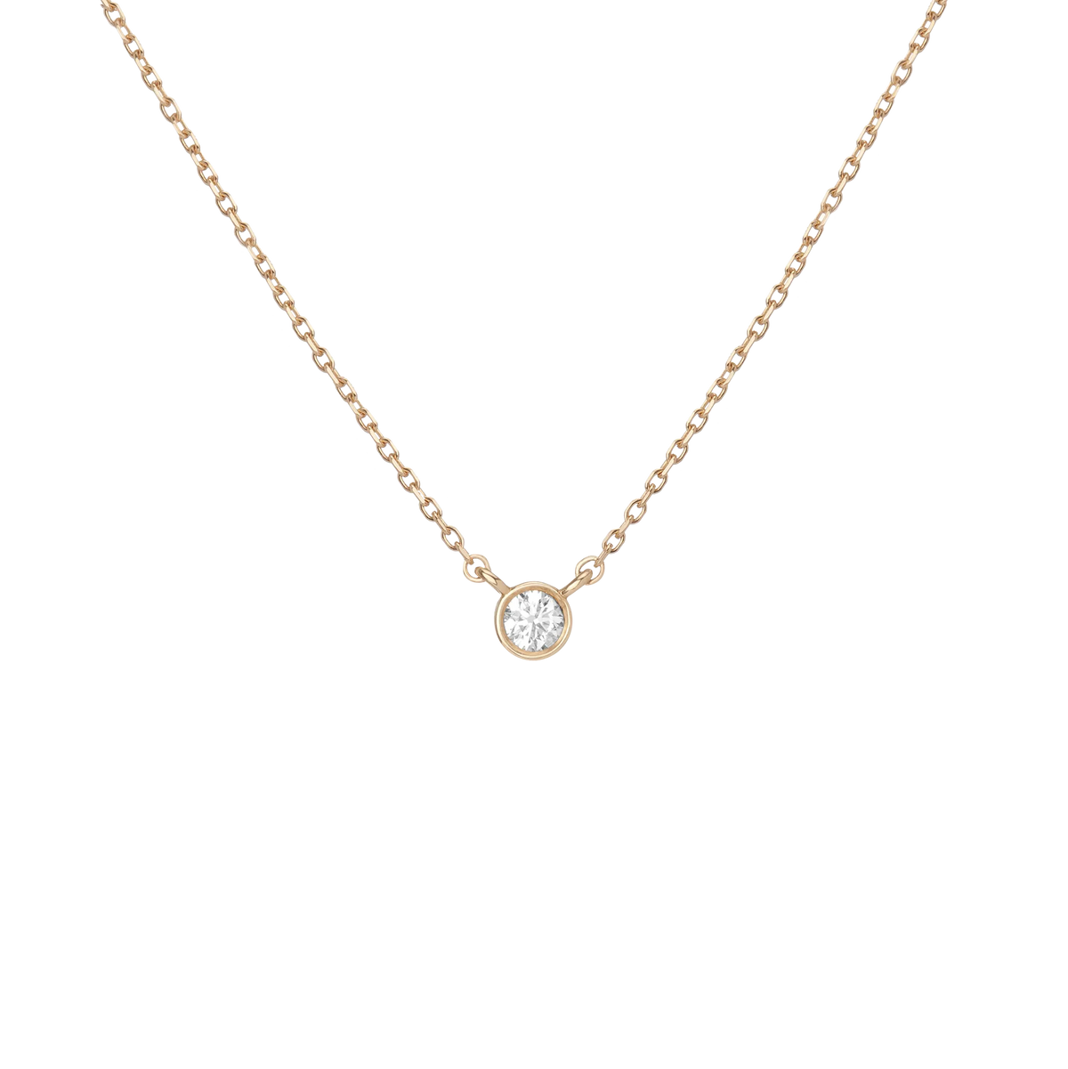 Medium Diamond Bezel Necklace