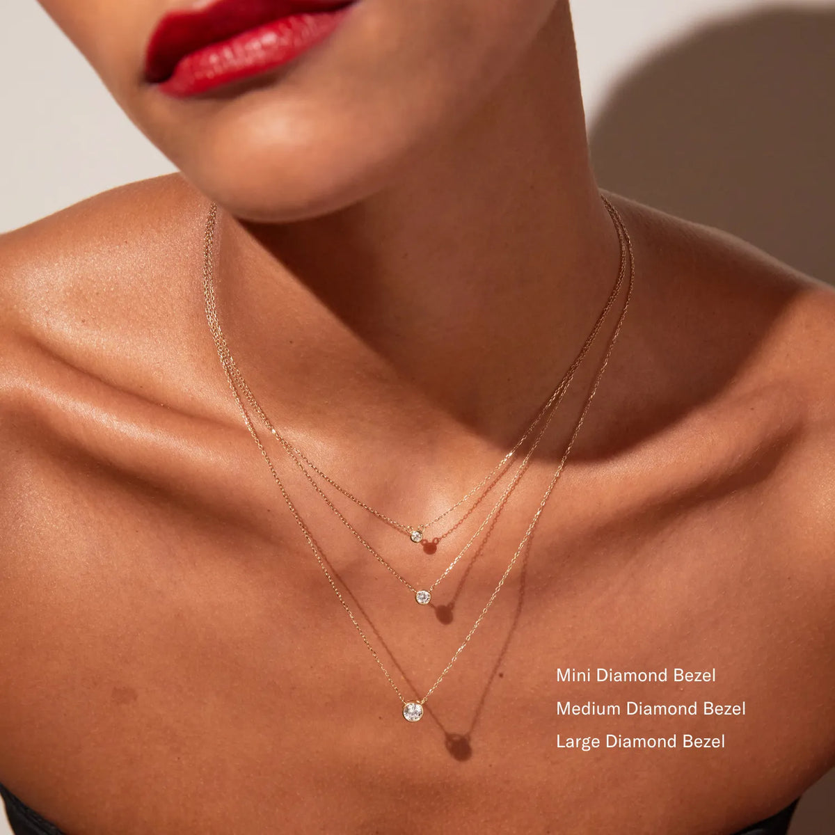 Medium Diamond Bezel Necklace