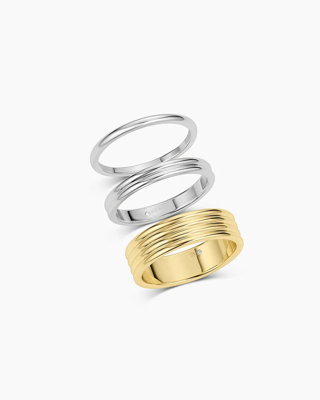 Melrose Mixed Ring Set in 18K Gold Plated