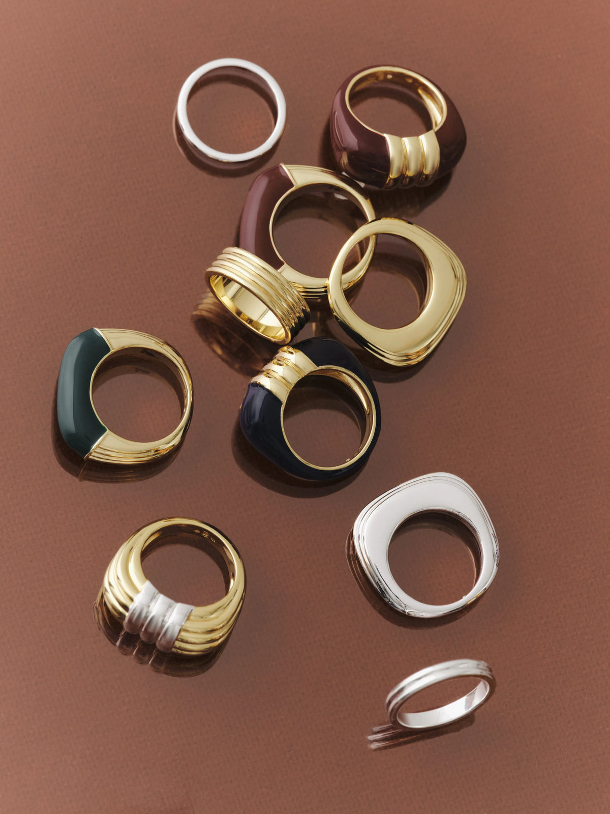 Melrose Mixed Ring Set in 18K Gold Plated