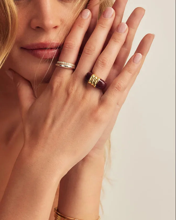 Melrose Statement Ring in 18K Gold Plated