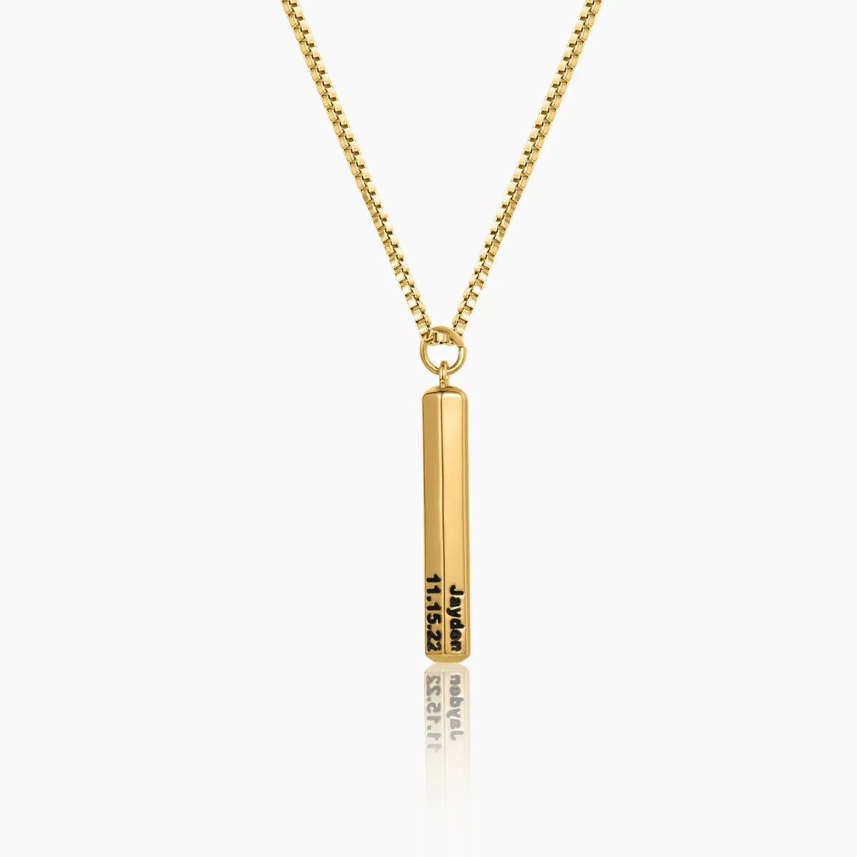 Men's 3D Hexagon Name Pendant Necklace