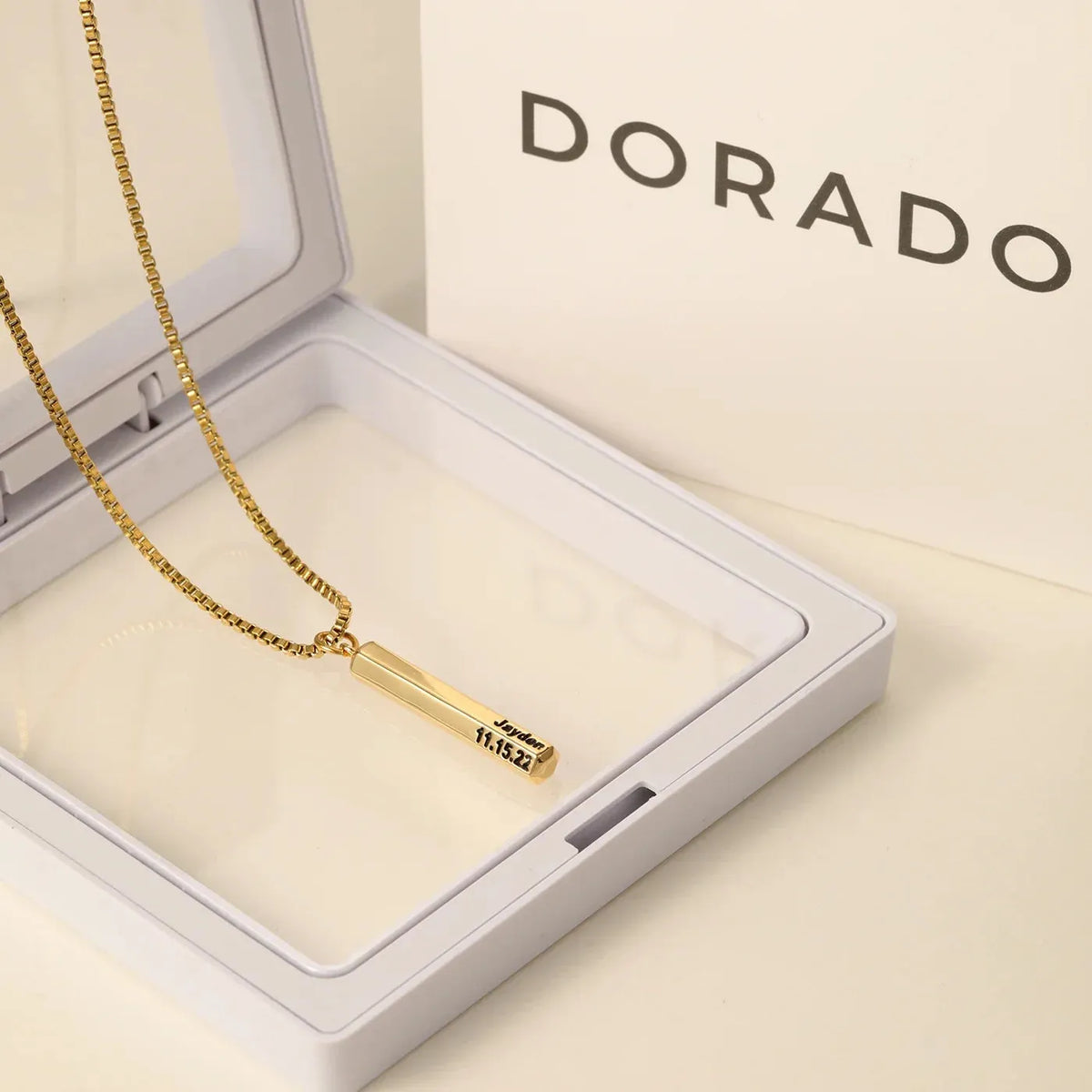 Men's 3D Hexagon Name Pendant Necklace