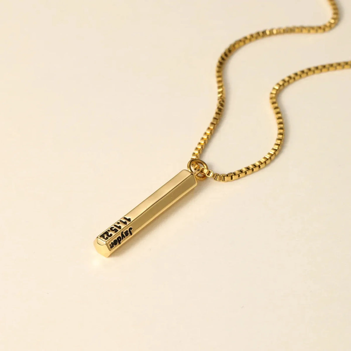 Men's 3D Hexagon Name Pendant Necklace