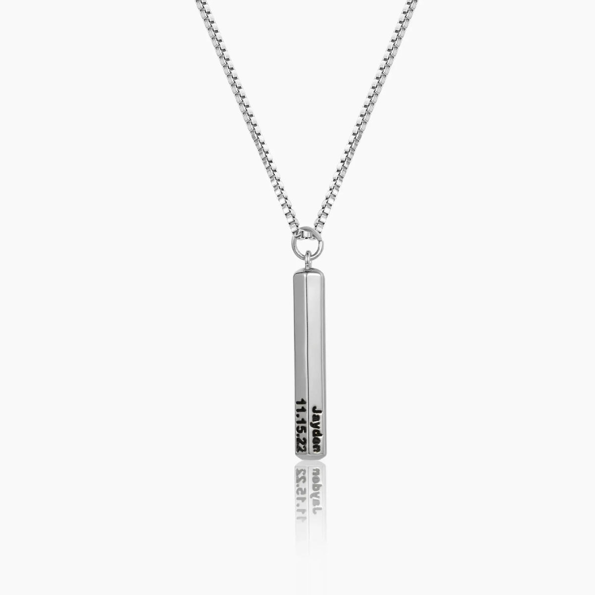 Men's 3D Hexagon Name Pendant Necklace