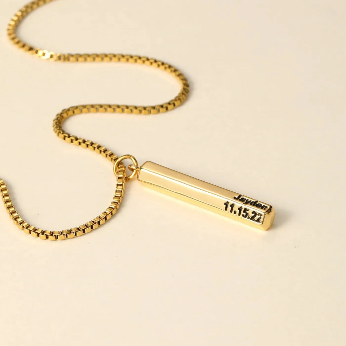 Men's 3D Hexagon Name Pendant Necklace