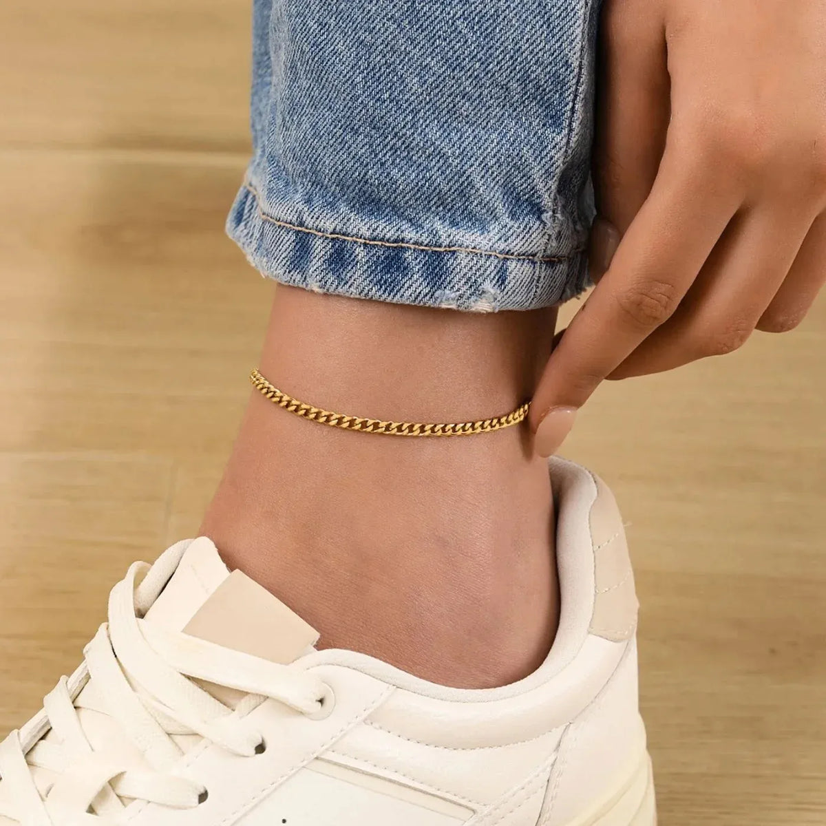 0.12 in Miami Cuban Link Anklet